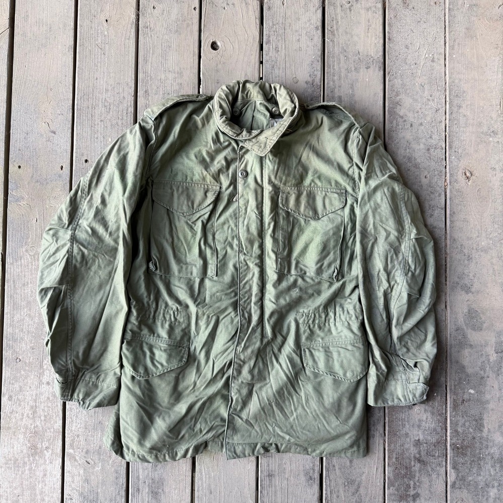 US Military M-65 Field Jacket Olive Drab Green Vintage Army Coat Medium Regular